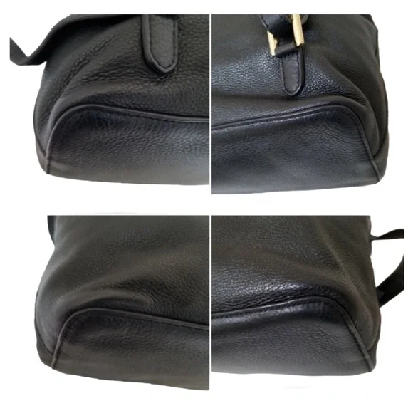 SOLD!!Tory Burch Amanda Black Pebbled Leather Backpack w/COA - Picture 9 of 13